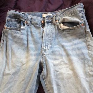 High rise straight leg mom jeans